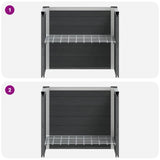 Garden Raised Bed Grey 50 x 30 x 22 cm WPC and Aluminium 42039082
