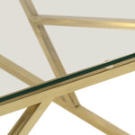 ZNTS Coffee Table Gold Stainless Steel and Tempered Glass 349946