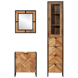 3 Piece Bathroom Furniture Set Iron and Solid Wood Acacia 3217120