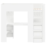 Loft Bed Frame with Desk White 90 x 190 cm Engineered Wood 3410435