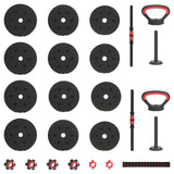 4-in-1 Dumbbell Set Black and Red 121 x 19.5 x 19.5 cm 42023467