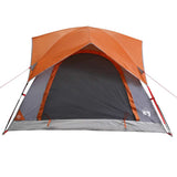 Camping Tent Cabin 4-Person Grey and Orange Waterproof 4009454