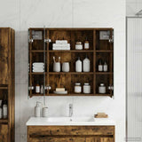 Bathroom Mirror Cabinet Smoked Oak 73.5 x 16 x 62.5 cm 889171
