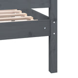 3100980 Bed Frame without Mattress Grey Solid Wood 200x200 cm