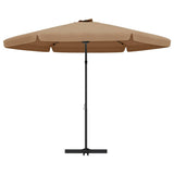 Garden Parasol with Steel Pole 300 cm Taupe 47315