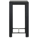 5 Piece Garden Bar Set with Cushions Poly Rattan Black 3095404