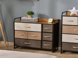 Chest of Drawers with 7 Foldable Drawers, 3-Tier Fabric Bedroom Dresser, Clothes Storage Unit for T3398P344162