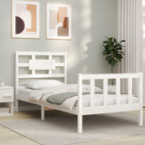 Bed Frame without Mattress White Single Solid Wood Pine 3192522