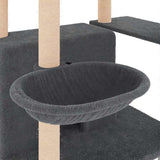 Cat Tree with Sisal Scratching Posts Dark Grey 166 cm 171725