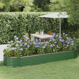 Garden Raised Bed Galvanised Steel 322x100x36 cm Green 318998