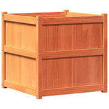 Garden Planter Wax Brown 70x70x70 cm Solid Wood Pine 837436