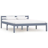 Bed Frame Grey Solid pine wood 140x200 cm Durable Bed Frame 283199