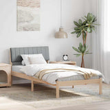 Bed frame Brown and light grey 90 x 190 cm Solid pine wood 878714