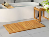 Bath Mat Plain Brown 100 x 55 cm Solid Acacia Wood 42025269