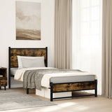 Metal Bed Frame without Mattress Smoked Oak 90x200 cm 4007825