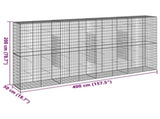 Gabion Basket with Cover 400x50x200 cm Galvanised Iron 3295169