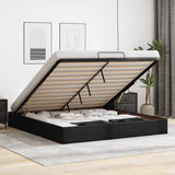Ottoman Bed Frame without Mattress Black Super King Faux Leather 3310831
