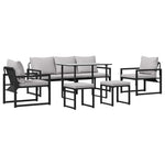 Garden Sofa Set Black Steel 3378954