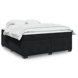 Box Spring Bed with Mattress Black 180x200 cm Velvet 3285301