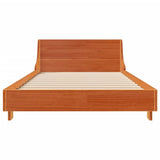 Bed Frame Wax Brown Solid Pine Wood and Plywood Single Durable 850736
