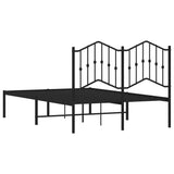 Metal Bed Frame without Mattress with Headboard Black 120x190cm 373786