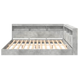 Bookcase Bed Concrete grey 180 x 200 cm Engineered wood 3335746