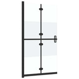 Foldable Walk-in Shower Wall Half Frosted ESG Glass 100x190 cm 151189