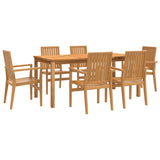 7 Piece Garden Dining Set Solid Wood Teak 3157920