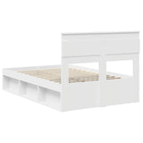 Bed Frame with Headboard White 135 x 190 cm Solid Pine Wood 3409767