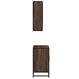 2 Piece Bathroom Furniture Set Brown Oak Engineered Wood 3300939