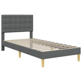 Bed Frame with Headboard Dark Grey 90 x 190 cm Fabric 42027822