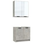 ZNTS 2 Piece Bathroom Cabinet Set Concrete Grey Engineered Wood 3115863