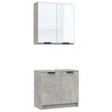 ZNTS 2 Piece Bathroom Cabinet Set Concrete Grey Engineered Wood 3115863