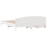 Bed Frame without Mattress White 200x200 cm Solid Wood Pine 3301816