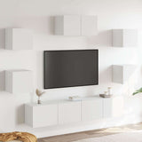 7 Piece TV Cabinet Set White Engineered Wood 3114502