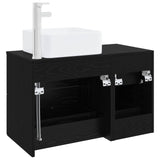 Bathroom Furniture Set 2 pcs Black Oak Engineered Wood 3403977