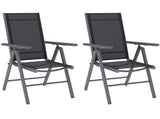 Set of 2 Folding Chair, Aluminium Frame Outdoor Camping Chairs with Breathable Mesh Back and Seat, T3398P327944