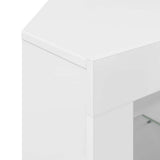 Corner LED TV Cabinet Wall-mounted High gloss White 100x40x68cm 889789