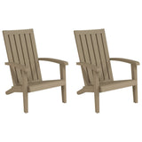 Garden Adirondack Chair Set of 2 Light brown Polypropylene 364168