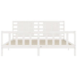 Bed Frame without Mattress White 200x200 cm Solid Wood Pine 3192837