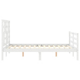 Bed Frame without Mattress White 140x200 cm Solid Wood 3194897