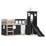 Bunk Bed without Mattress with Slide White and Black 90x200 cm 3284188