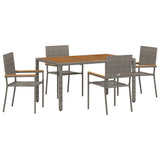 Garden Dining Set 5 pcs Grey Poly Rattan 3365407