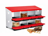 108cm x 53cm x 80cm 8-Compartment Chicken Nesting Box, Galvanized Steel Rollaway Egg Laying Box with W5718P498292