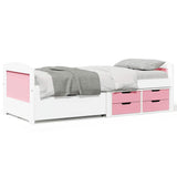 Day Bed with 5 Drawers without Mattress IRUN White&Pink 90x200 cm 3314683