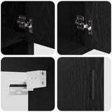 Bathroom Furniture Set 3 pcs Black Oak Engineered Wood 3402386