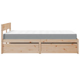 Bed with Drawers and Mattress 120x200 cm Solid Wood Pine 3281901