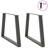 ZNTS Dining Table Legs V-Shape 2 pcs Anthracite 90x cm Steel 4012578