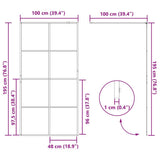 Walk-in Shower Wall Gold 100 x 195 cm Tempered Glass 42022059