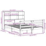 Bookcase Bed without Mattress Wax Brown 120x190 cm Small Double Solid Wood 3321911